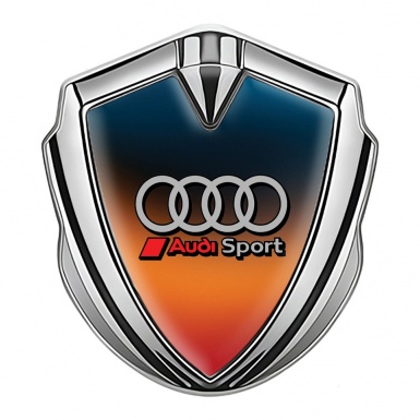 Audi Bodyside Emblem Self Adhesive Silver Gradient Texture Sport Logo
