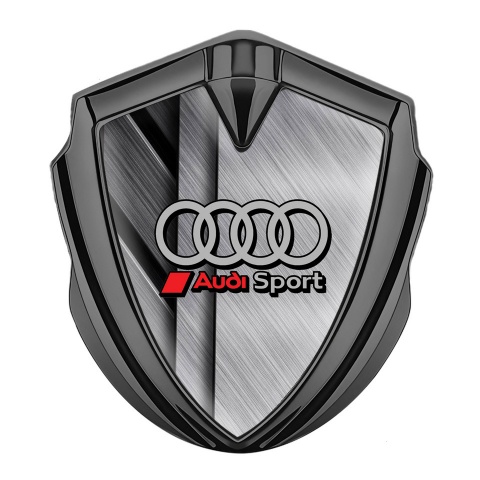 Audi Metal Emblem Self Adhesive Graphite Brushed Metal Texture Motif