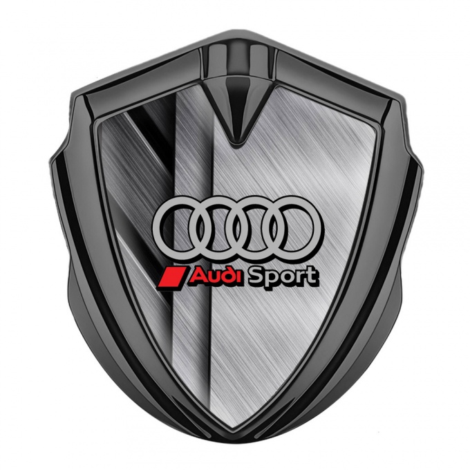 Audi Metal Emblem Self Adhesive Graphite Brushed Metal Texture Motif