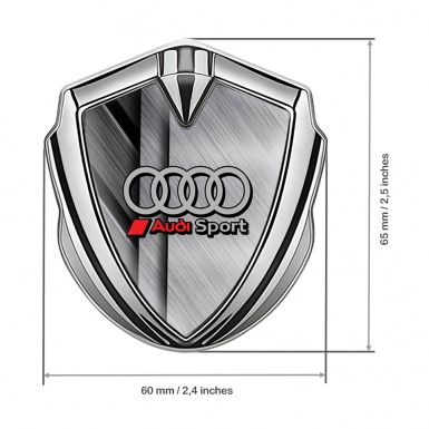 Audi Metal Emblem Self Adhesive Silver Brushed Metal Texture Motif
