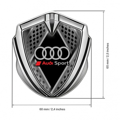Audi Metal 3D Domed Emblem Silver Multipanel Scheme Sport Edition