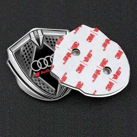 Audi Metal 3D Domed Emblem Silver Multipanel Scheme Sport Edition