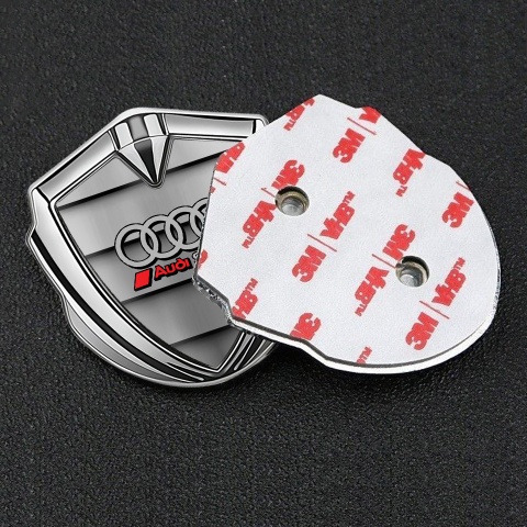 Audi Bodyside Badge Self Adhesive Silver Shutter Elements Sport Rings