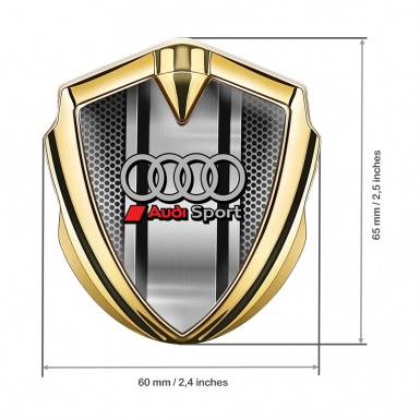 Audi Emblem Self Adhesive Gold Perforated Frame Center Panel