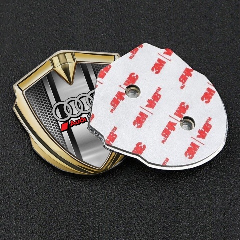 Audi Emblem Self Adhesive Gold Perforated Frame Center Panel