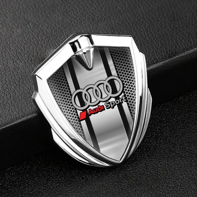 Audi Emblem Self Adhesive Silver Perforated Frame Center Panel