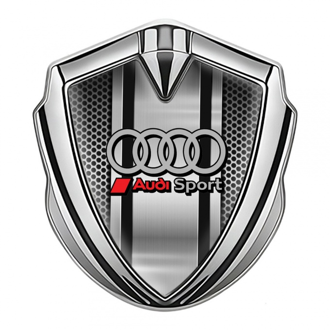 Audi Emblem Self Adhesive Silver Perforated Frame Center Panel