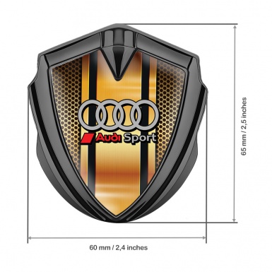 Audi Bodyside Emblem Badge Graphite Orange Net Sport Rings Logo