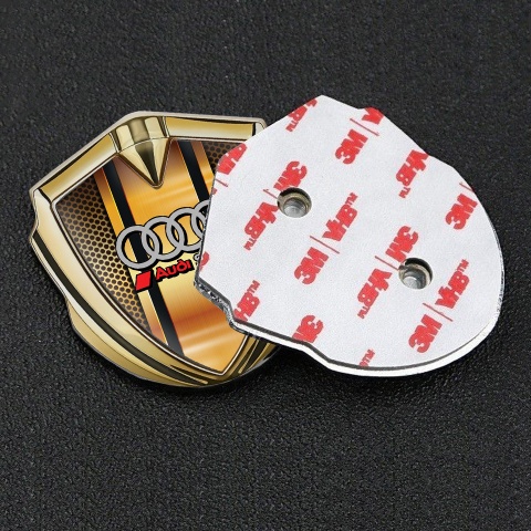 Audi Bodyside Emblem Badge Gold Orange Net Sport Rings Logo