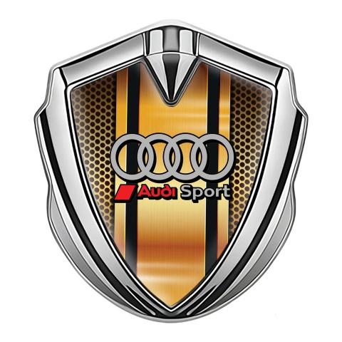 Audi Bodyside Emblem Badge Silver Orange Net Sport Rings Logo