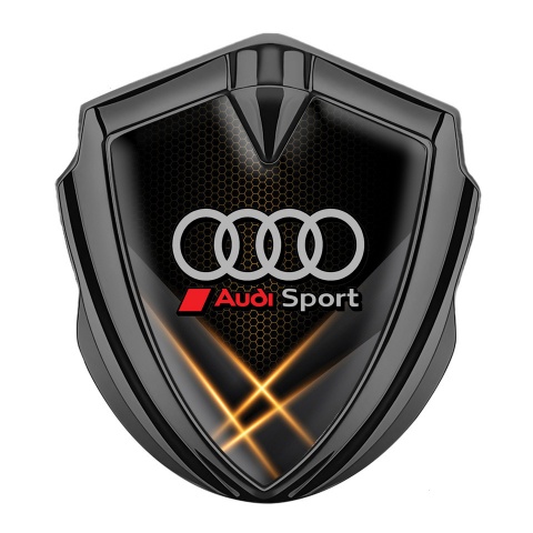 Audi Trunk Emblem Badge Graphite Orange Hex Light Effect Sport Design