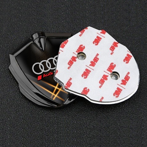 Audi Trunk Emblem Badge Graphite Orange Hex Light Effect Sport Design