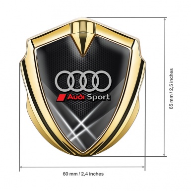 Audi Emblem Car Badge Gold Grey Hex Light Effect Sport Rings