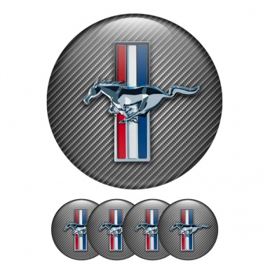Ford Mustang Silicone Stickers Wheel Center Cap Carbon