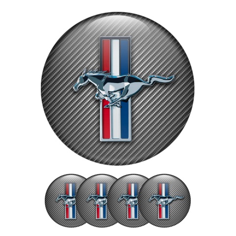 Ford Mustang Silicone Stickers Wheel Center Cap Carbon