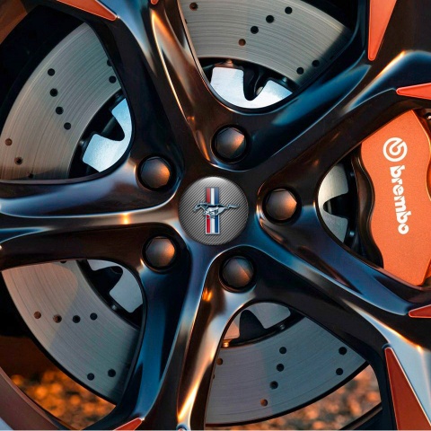 Ford Mustang Silicone Stickers Wheel Center Cap Carbon