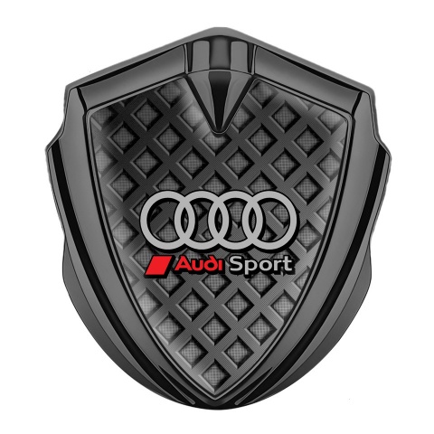 Audi Metal Emblem Self Adhesive Graphite Greyscale Motif Sport Logo