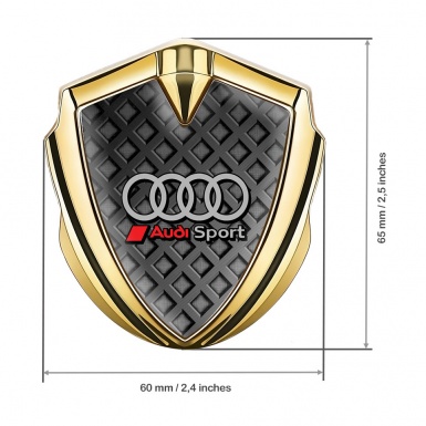 Audi Metal Emblem Self Adhesive Gold Greyscale Motif Sport Logo