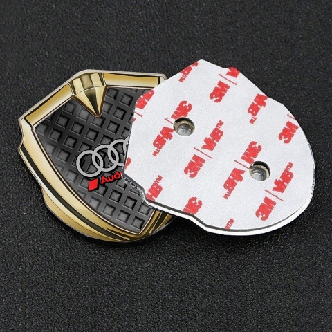 Audi Metal Emblem Self Adhesive Gold Greyscale Motif Sport Logo