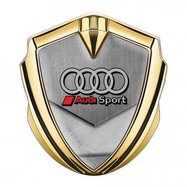 Audi Emblem Fender Badge Gold Polished Stone Texture Classic Logo