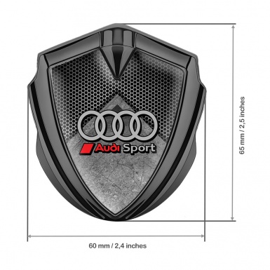 Audi Emblem Trunk Badge Graphite Reverse Hex Base Sport Logo
