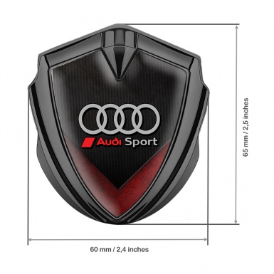 Audi Emblem Self Adhesive Graphite Dark Strokes Red Fin Edition