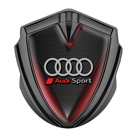 Audi Bodyside Emblem Badge Graphite Dark Mesh Crimson Elements Motif