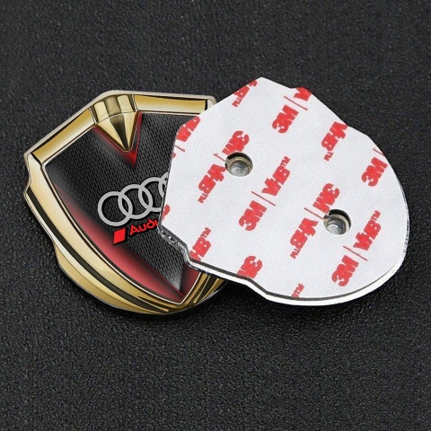 Audi Bodyside Emblem Badge Gold Dark Mesh Crimson Elements Motif