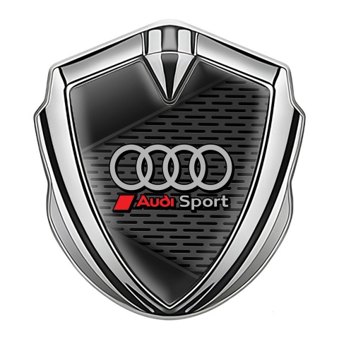 Audi Trunk Emblem Badge Silver Metallic Texture Sport Edition
