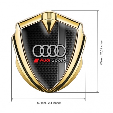 Audi Bodyside Emblem Self Adhesive Gold Black Carbon Sport Motif