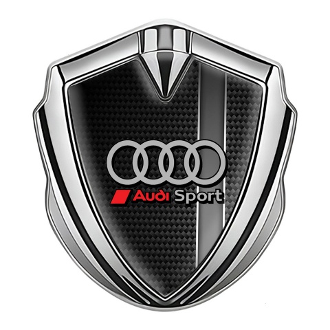 Audi Bodyside Emblem Self Adhesive Silver Black Carbon Sport Motif