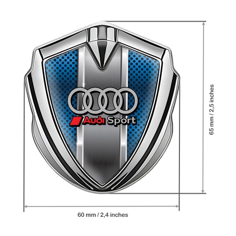 Audi Bodyside Badge Self Adhesive Silver Sapphire Blue Sport Rings