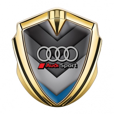 Audi Emblem Badge Self Adhesive Gold Strike Elements Sport Racing
