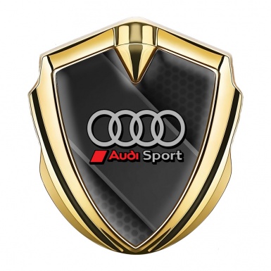 Audi Fender Emblem Badge Gold Transparent Hex Racing Sport