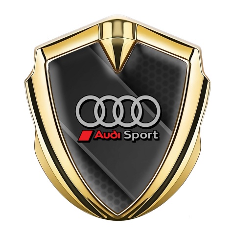 Audi Fender Emblem Badge Gold Transparent Hex Racing Sport