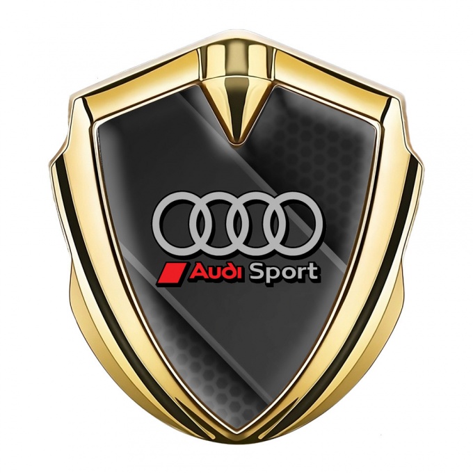 Audi Fender Emblem Badge Gold Transparent Hex Racing Sport