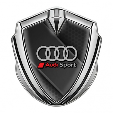 Audi Fender Emblem Badge Silver Transparent Hex Racing Sport