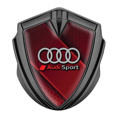 Audi Emblem Trunk Badge Graphite Red Line Sport Rings Logo Design