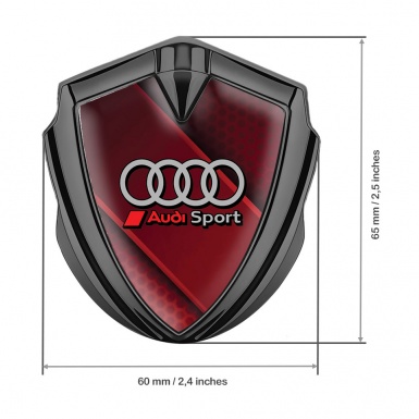 Audi Emblem Trunk Badge Graphite Red Line Sport Rings Logo Design