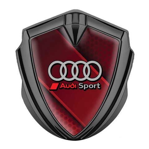 Audi Emblem Trunk Badge Graphite Red Line Sport Rings Logo Design