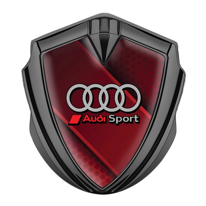 Audi Emblem Trunk Badge Graphite Red Line Sport Rings Logo Design