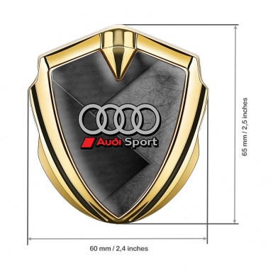 Audi Emblem Self Adhesive Gold Tarmac Texture Racing Rings Edition