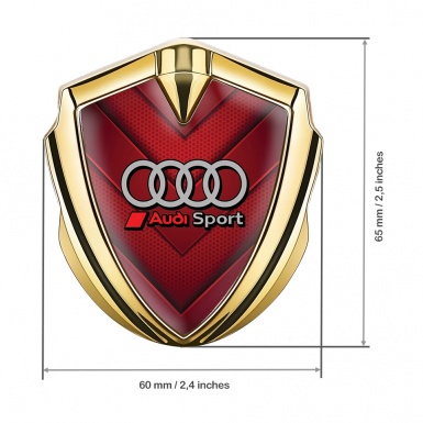 Audi Metal Emblem Self Adhesive Gold Vertical Pattern Sport Logo