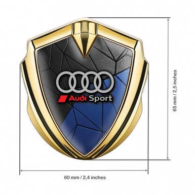 Audi Emblem Trunk Badge Gold Black Blue Mosaic Sport Rings