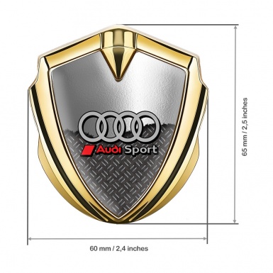 Audi Bodyside Emblem Badge Gold Torn Sheet Grey Sport Rings