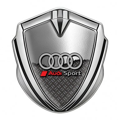 Audi Bodyside Emblem Badge Silver Torn Sheet Grey Sport Rings