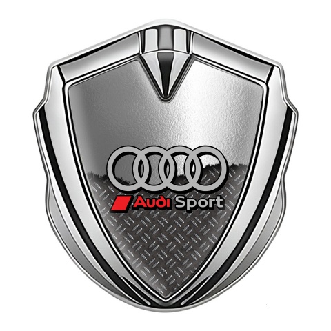 Audi Bodyside Emblem Badge Silver Torn Sheet Grey Sport Rings