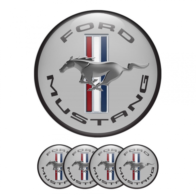 Ford Mustang Silicone Stickers for Wheel Center Cap Grey Ring