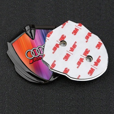 Audi Metal Emblem Self Adhesive Graphite Color Texture Sport Logo