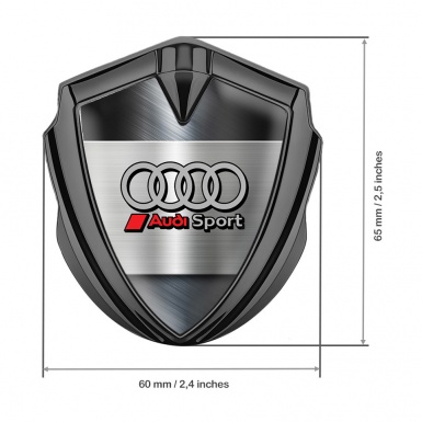 Audi Bodyside Badge Self Adhesive Graphite Brushed Steel Sport Edition